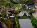 Luxemburg, Unterstadt Grund, Brcke ber die Alzette, 24.11.2017