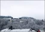 Das Schloss von Wiltz war am frühen Morgen des 07.04.08 von einer leichten Schneedecke überzogen.