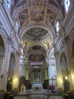 Victoria, Maria Himmelfahrt Kathedrale, Hochaltar von 1855, Altarbilder von Francesco Zahra, Deckengemlde von Antonio Manuele von 1739 (24.03.2014)