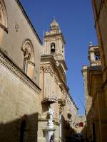 Mdina, Karmeliterkirche, erbaut von 1630 bis 1690 nach Plnen von Francesco Sammut (21.03.2014)