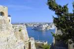 Blick von den Upper Barracca Gardens in Valletta auf Grand Harbour.