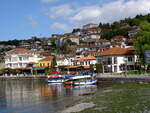 Ohrid, Ausblick von der Strandpromenade auf die Altstadt (06.05.2014)