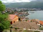 Ohrid, Ausblick auf die Altstadt und das Stadtviertel Pristaniste (09.05.2014)