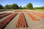 Auf dem ehemaligen Appellplatz im Durchgangslager Westerbork in den Niederlanden befindet sich das Monument Die 102.000 Steine.