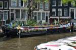 Amsterdam - ein  Wohnbau , Hausboot an der Prinsengracht - 23.07.2013