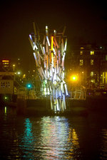 Lichtkunst an der Amstel in Amsterdam.