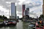 Rotterdam - Haringsvliet mit kleinem Hafen und Hochhäusern - 15.09.2012