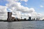 Rotterdam -Schiehaven und Hochhausskyline am Maasufer im Hintergrund - 15.09.2012