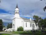 Alta, Holzkirche erbaut 1858, eine der wenigen Kirchen die 1944 in der Finnmark nicht zerstrt wurde (03.07.2013)