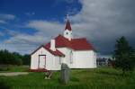 Karasjok, Kirche von 1807, lteste Kirche in Finnmark (04.07.2013)