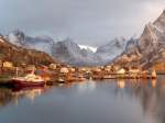 Blick auf Reine i Lofoten; 07.11.2012