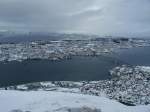 Blick vom Storsteinen auf Troms im Winter; 17.03.2002