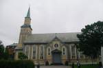 Tromso, Domkirke, grte neugotische Holzkirche in Norwegen, erbaut 1861 von Architekt Christian Heinrich Grosch (02.07.2013)