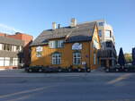 Kongsvinger, altes Holzhaus mit indischem Restaurant in der Storgata (22.05.2023)
