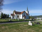 Brandval, evangelische Kirche, neugotische Kreuzkirche von 1651 (22.05.2023)