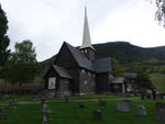 Favang, evangelische Stabkirche, erbaut von 1627 bis 1630, Architekt Werner Olsen Skurdal (24.05.2023)