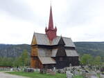 Ringebu, evangelische Stabkirche, erbaut ab 1220, Dachreiter von 1630 (24.05.2023)