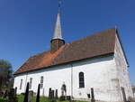 Skjeberg, romanische evangelische Kirche, erbaut um 1100, restauriert 1750 (20.05.2023)