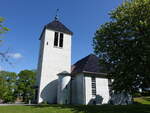 Brevik, evangelische Kirche, die graue Betonkirche wurde 1963 erbaut, Architekt Gudolf Blakstad (28.05.2023)