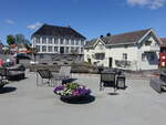 Langesund, historische Huser am Torget Platz (28.05.2023)