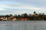 Blick von Stadhelle ber den Frierfjorden auf Brevik; 21.11.2009