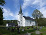 Kvelde, evangelische Kirche, weie Holzkirche von 1871 (28.05.2023)