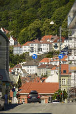 Bergen - Norwegen: Blick von Christies gate af Flyen.