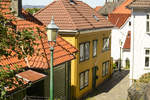 Die Gasse Vetrlidsallmenningen im Bergener Viertel Skansen.