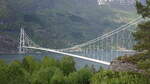 Hardangerbrcke ber den Hardangerfjord, erbaut von 2009 bis 2013, Lnge 1380 Meter (26.05.2023)