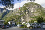 Eidfjord Gjestgiveri (deutsch: Gasthof), vre Eidfjord, Hordaland Fylke, Norwegen.