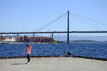 Blick auf Grasholmen und die Bybrua (deutsch: Stadtbrcke) in Stavanger.