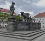 Lindwurmbrunnen auf dem Neuen Platz in Klagenfurt.