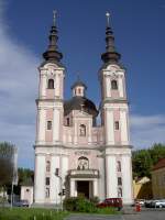 Villach, Heiligenkreuzkirche, erbaut von 1726 bis 1738 von Hans Eder, Bauherr war Abt Augustin Pichler von Stift Griffen (18.05.2013)