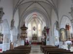 Eisgarn, Innenraum der Stiftskirche Maria Himmelfahrt, erbaut von 1330 bis 1340 (18.04.2014)