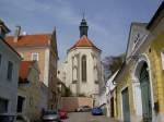 Retz, Dominikanerkirche, erbaut 1295, Chor mit Sternrippengewlbe (19.04.2014)