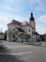 Ravelsbach, Pfarrkirche Maria Himmelfahrt, erbaut von 1721 bis 1726 durch Jakob Prandtauer (20.04.2014)