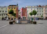 Gmunden, Rathausplatz mit Stadtbrunnen, Obersterreich (05.06.2011)