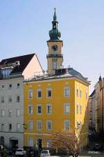 Linz, Adalbert-Stifter-Platz + Neutorgasse, Stadtpfarrkirche Mari Himmelfahrt (30.3.2014)