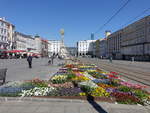 Linz, Dreifaltigkeitssule am Hauptplatz, erbaut von 1717 bis 1723 durch Sebastian Stumpfegger (22.04.2019)