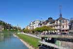 Salzburg - Elisabethkai an der Salzach mit dem weien Hotel Sacher - 25.04.2012