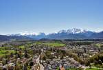 Von der Festung Hohensalzburg Blick auf die sterreichischen Alpen mit Hagen- und Tennengebirge - 25.04.2012