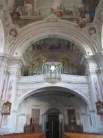 Weiz, Orgelempore der Wallfahrtskirche auf dem Weizberg, Fresken von J.