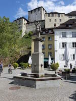 Feldkirch, Montfortbrunnen in der Neustadt Strae (03.06.2021)