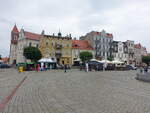 Gniezno / Gnesen, historische Gebude am Rynek Platz (12.06.2021)