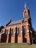 Naglowice, Pfarrkirche Unserer Lieben Frau vom Rosenkranz, erbaut von 1898 bis 1906 durch den Architekten Marcel Paul Plebińskiego (19.06.2021)
