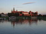 Krakau, abendliche Aussicht auf die Wawelburg mit Kathedrale (03.09.2020)
