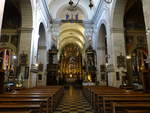 Krakau, sptbarocker Innenraum der Karmeliterkirche Maria auf dem Sande (04.09.2020)