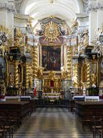 Krakau, Hochaltar der Bernhardiner Kirche, Altarbilder von Frantiszek Lekszycki (04.09.2020)