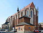 Die im Stil der Backsteingotik erbaute Augustinerkirche in Krakau stammt aus dem 14.