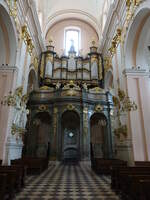 Miechow, Orgelempore in der Klosterkirche Hl.